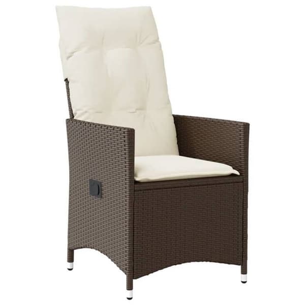 Maison Exclusive - Trädgårdsbistro-set 11 delar med bruna kuddar i polyrotting