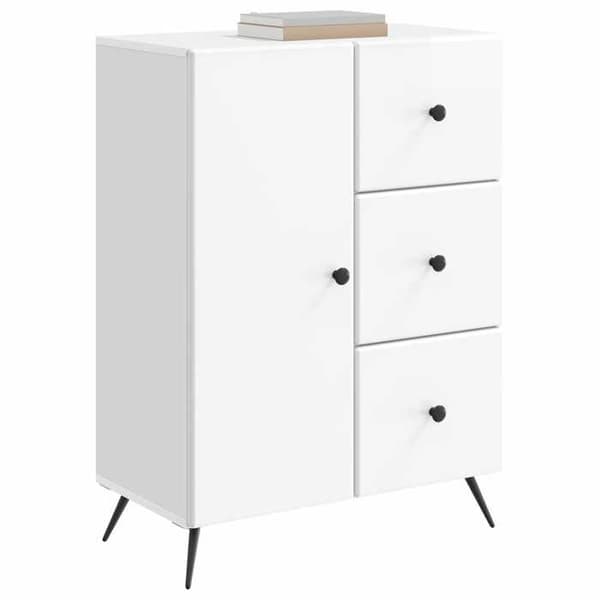 Maison Exclusive - Buffé Vit glänsande 66 x 34,5 x 90 cm Ingenjörsträ Vit