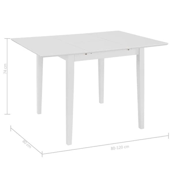 Maison Exclusive - Utökningsbart matbord Vit (80-120)x80x74 cm MDF Vit
