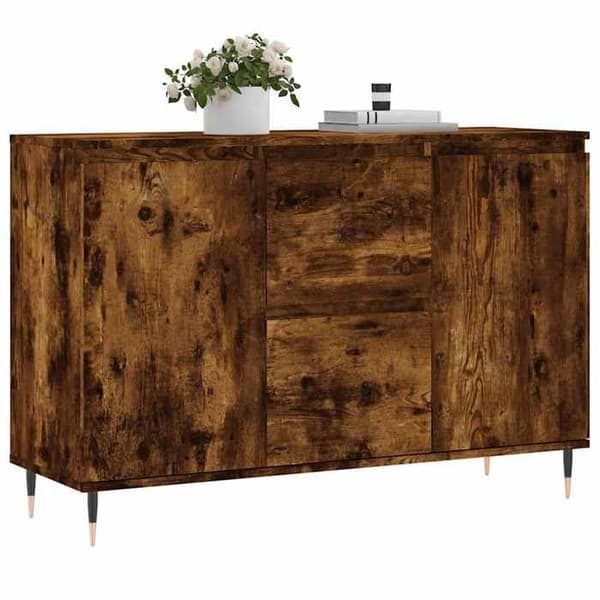 Maison Exclusive - Buffé ek rökig 101,5x35x70 cm ingenjörsträ
