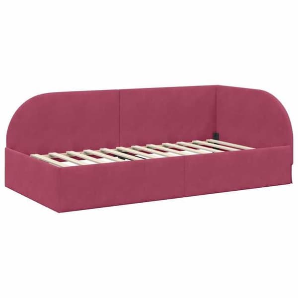 Vinkelsängram - EXKLUSIV HEM - Sammetssängram - Bordeaux - 80 x 200 cm - Latten ingår Bordeaux