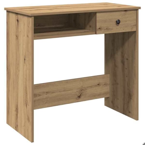 Maison Exclusive - Håndlavet egetræskontor 80x40x75 cm ingeniørtræ Ek