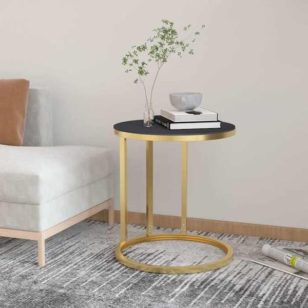 Maison Exclusive - Sidebord Guld og sort 45 cm Hærdet glas