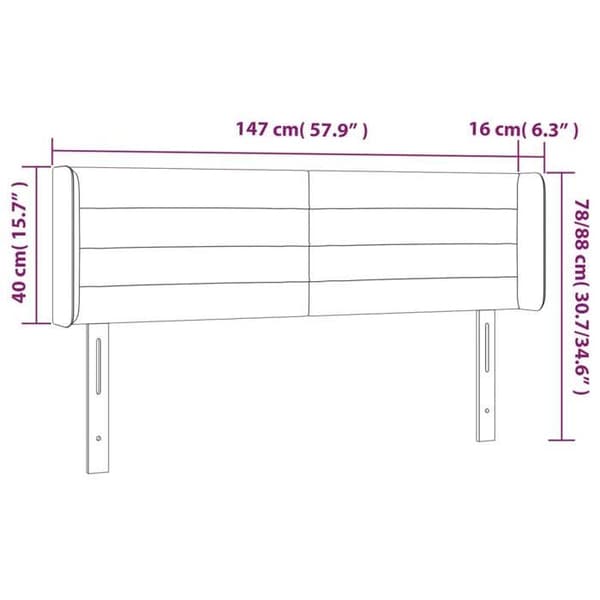 Maison Exclusive - LED-päätyharso Vaaleanharmaa 147x16x78/88 cm Sametti ljusgrått