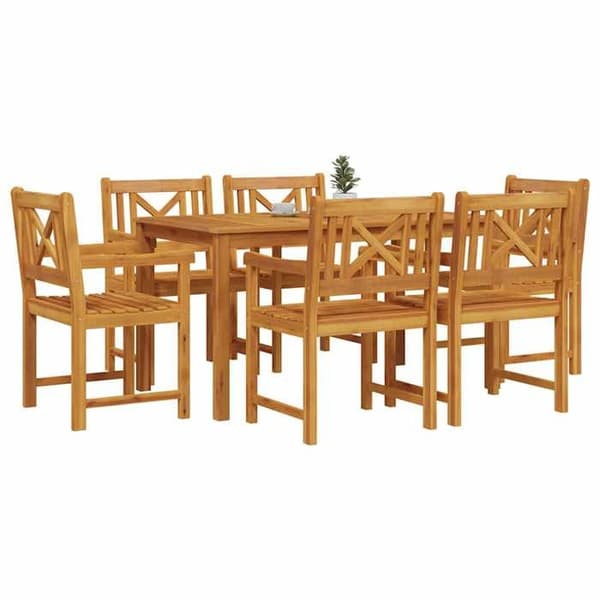 Maison Exclusive - 7 pc spisebordssæt til haven Brun brun