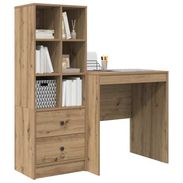Maison Exclusive - Håndlavet egetræskontor 115,5 x 50 x 127 cm 2 stk. brun