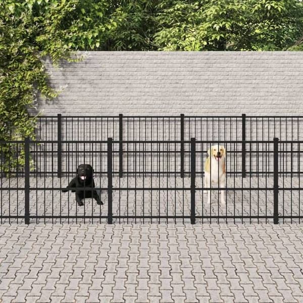 Maison Exclusive - Ulkoilma koirille teräs 22,58 m²