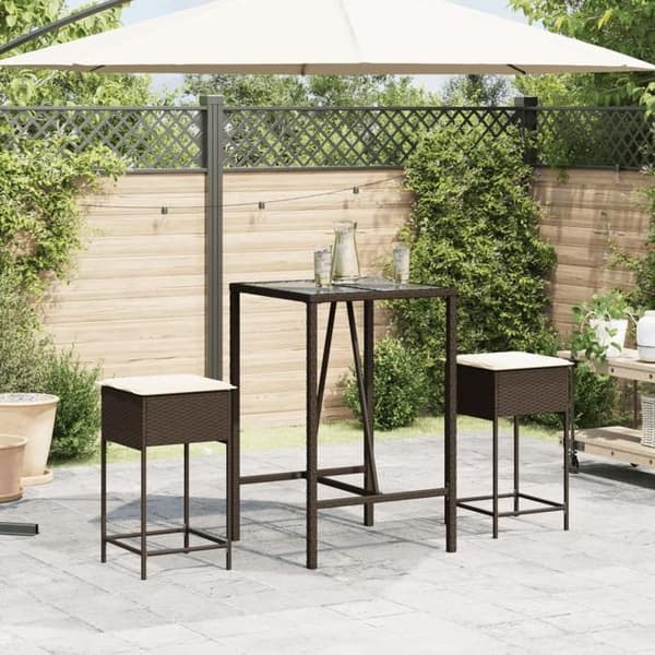 Maison Exclusive - Barstolar trädgård kuddar set om 2 brun flätad resin