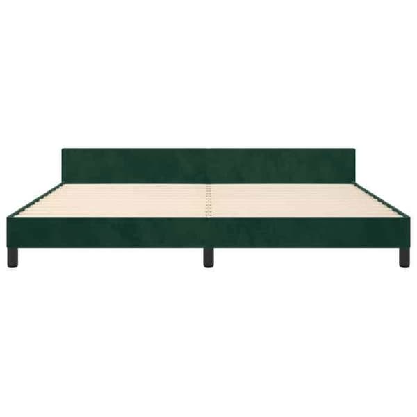 Maison Exclusive - Sängram utan madrass mörkgrön 200x200 cm sammet