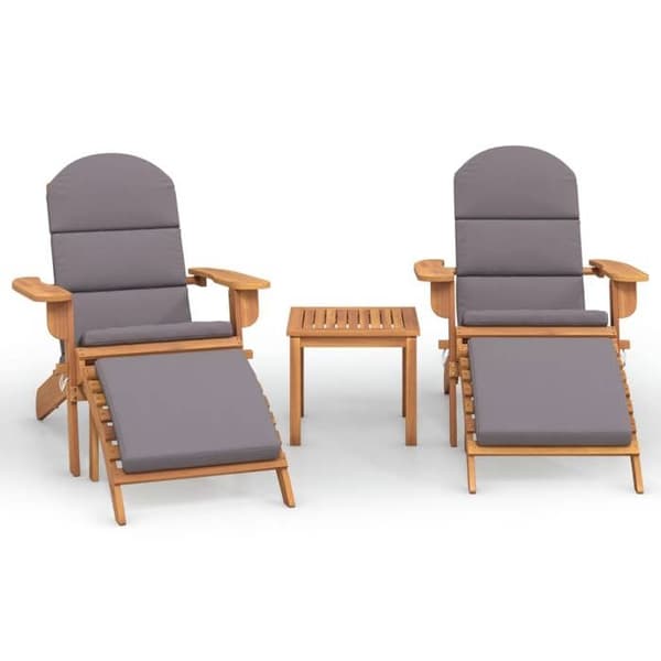 Maison Exclusive - Adirondack trädgårdsmöbelset 3 delar i solid akaciaträ