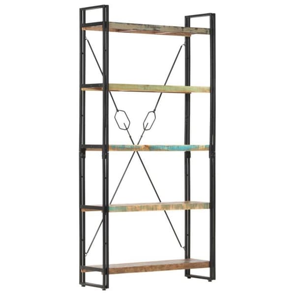 Maison Exclusive - Bibliotek 5 niveauer 90x30x180 cm Solid genbrugstræ brun