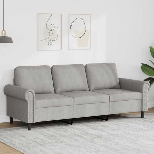 Maison Exclusive - 3-personers Sofa Lys Grå 180 cm Velour