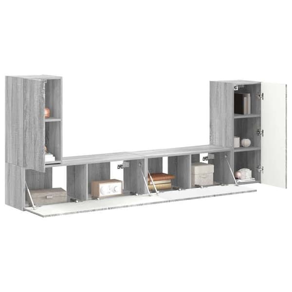 Maison Exclusive - TV-møbel sæt 4 dele Grå Sonoma Ingeniørtræ Gris Sonoma