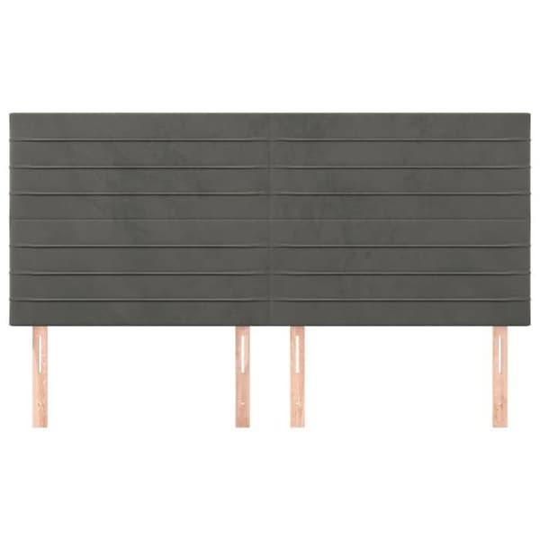 Maison Exclusive - Mörkgrå sänggavel 200 x 5 x 118/128 cm Sammet Mörkgrå