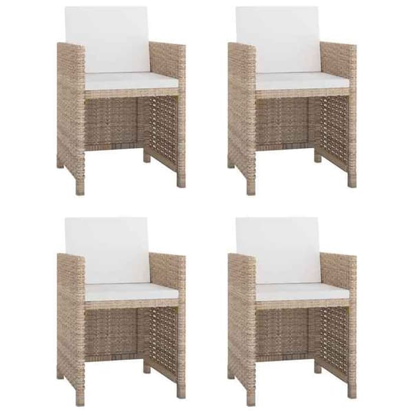 Maison Exclusive - Utomhusmatgrupp med kuddar 5 delar Rotsin Beige