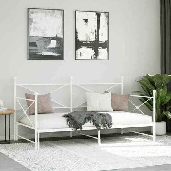 Sängsoffa - EXKLUSIVT HUS - Sängsoffa med utdragbar säng - Stål - Vit - 100x190 cm Vit