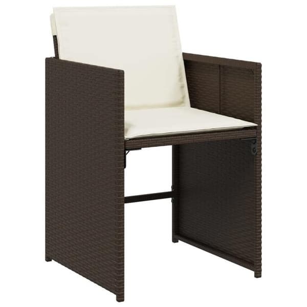 Havemøbel sæt - MAISON EXCLUSIVE - 9 dele - Poly rattan brun - Tempereret glas plade - Sammenklappelige stole brun