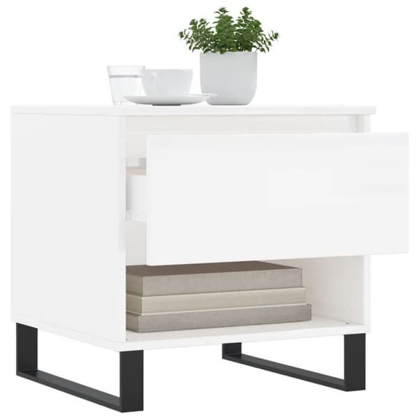 Maison Exclusive - 2 st soffbord vit glansig 50x46x50cm ingenjörsträ Strålande vit