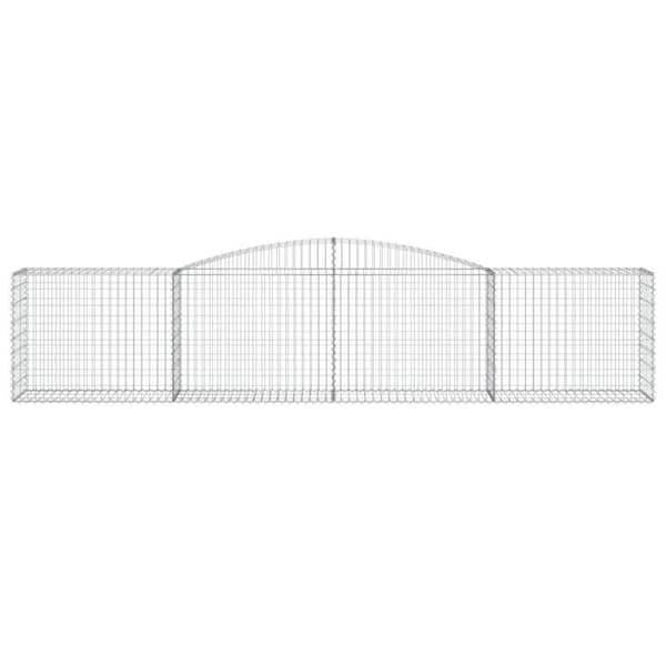 Maison Exclusive - Båge av gabionkorgar 400x50x80/100 cm Galvaniserat stål silver-