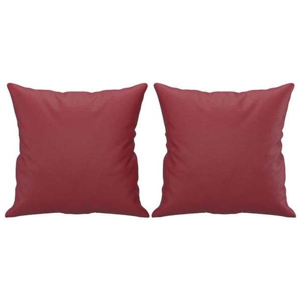 Maison Exclusive - Soffa 2 platser med bordeaux kuddar 140 cm konstläder