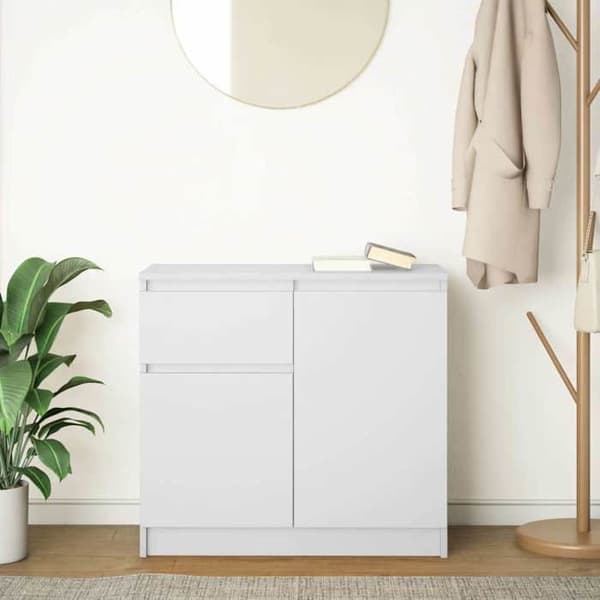 Maison Exclusive - Buffé med låda vit 71x35x65 cm ingenjörsträ Vit