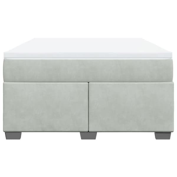 Maison Exclusive - Seng solid bund med socker og madras Grå 160x200cm Velour