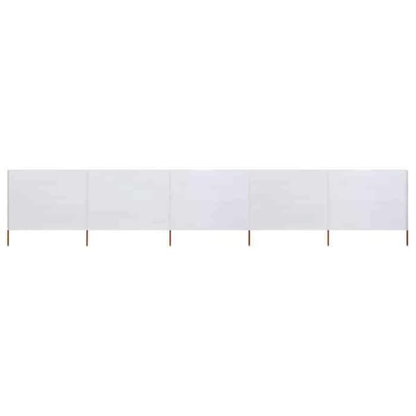 Maison Exclusive - Skärm 5 paneler Tyg 600 x 80 cm Vit sand