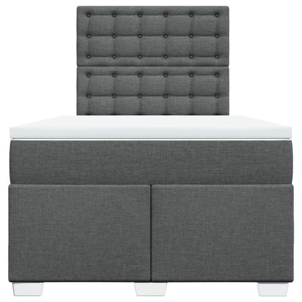 Maison Exclusive - Seng med lamelbund og mørk grå madras 120x190cm stof
