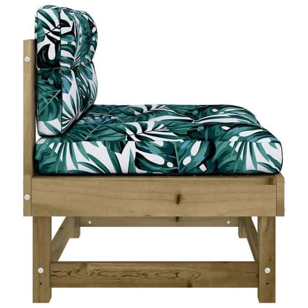 Modulær sofa - EKSKLUSIV HUS - 2 dele - Imprægneret fyrretræ - Polstrede puder - Lamel design
