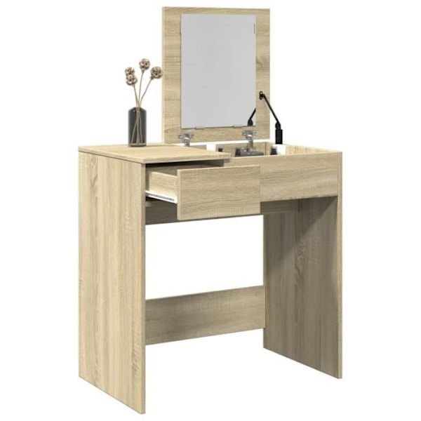 Sminkbord med spegel sonoma ek 73x46,5x120 cm75 [cm] Brun