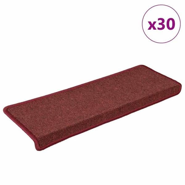 Maison Exclusive - Trappmatta 30 stycken 65 x 21 x 4 cm Bordeaux Rektangulär kant