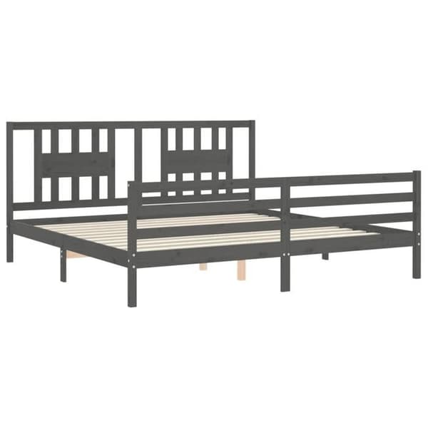 Sengestel - Eksklusiv Hus - grå - massiv fyrretræ - 200 x 200 cm grå