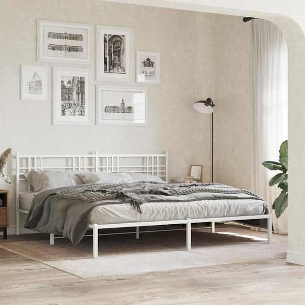 Maison Exclusive - Erstatnings hovedgærde metal hvid 200 cm