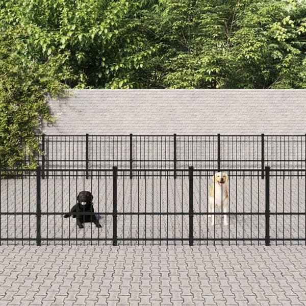 Maison Exclusive - Udendørs hundehus i stål 65,86 m²