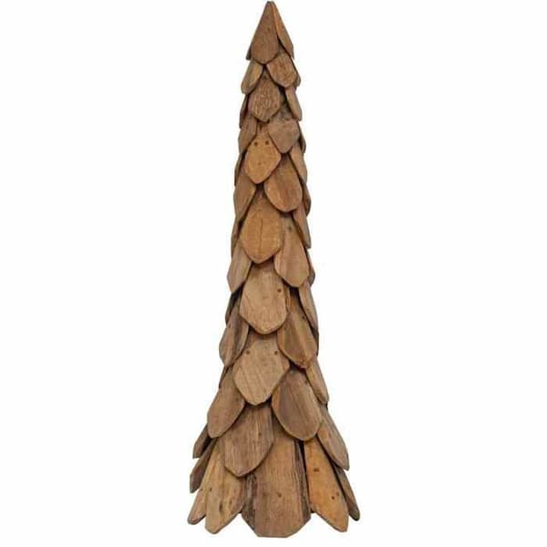Maison Exclusive - Julgran med brun ställning 111 cm i solid teakträ brun