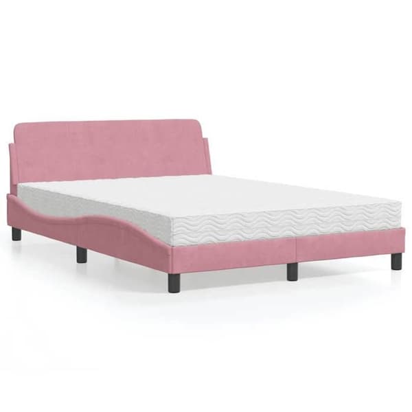 Maison Exclusive - Seng med Dover rosa madras 120x200 cm velour