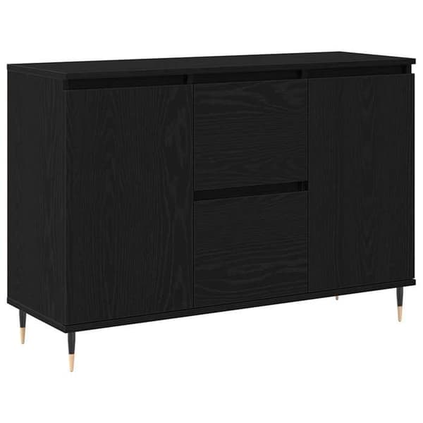Maison Exclusive - Buffet Sort egetræ 101,5 x 35 x 70 cm Ingeniørtræ