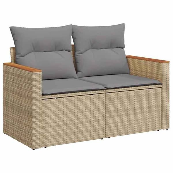 Maison Exclusive - Puutarhakalusteet tyynyillä 8 kpl beige punottu muovi