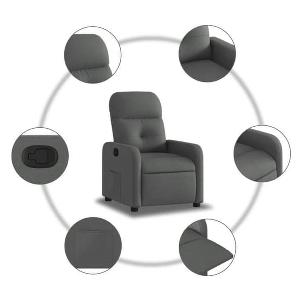 Maison Exclusive - Grått tyg reclinerfåtölj