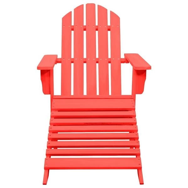 Maison Exclusive - Adirondack-puutarhatuoli jalkopäällä, punainen kuusipuusta Röd