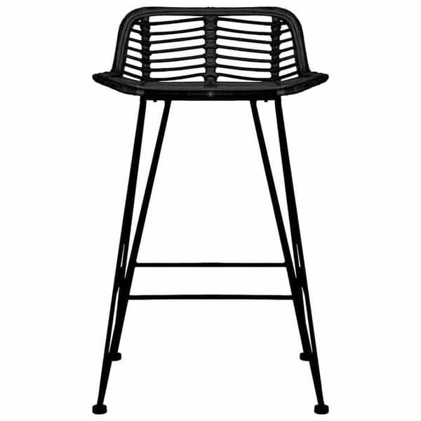Maison Exclusive - Barstolar set om 2 svart Rattan svart