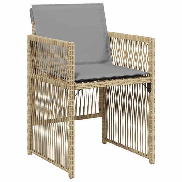Maison Exclusive - Trädgårdsstolar med kuddar, set om 4, blandning beige beige mix