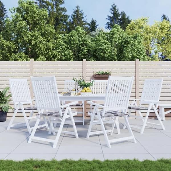 Maison Exclusive - Trädgårdsstolar kuddar set om 6 grå rutor 50x50x3 cm