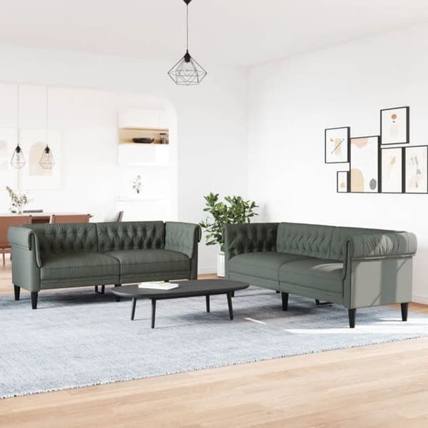 Maison Exclusive - Sæt af 2 sofaer mørkegrå stof