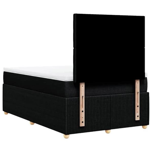 Maison Exclusive - Seng med lameller og madras Sort 120x200 cm Stof