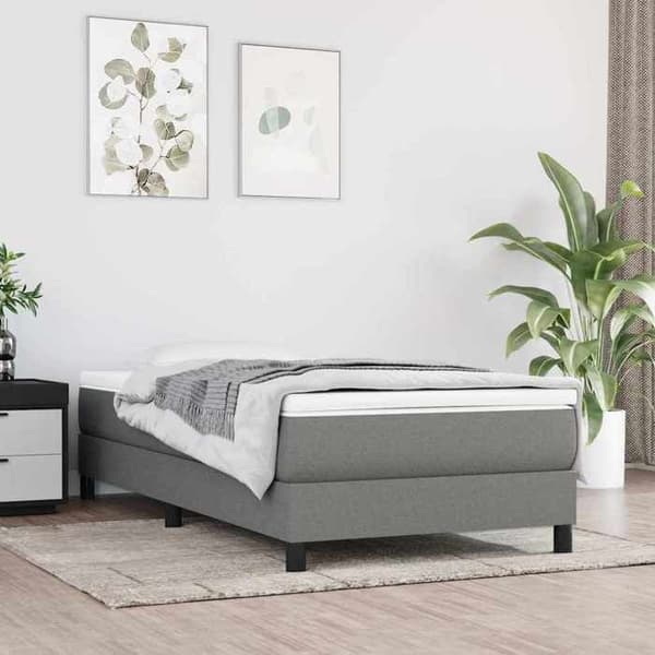 Maison Exclusive - Madras med pocketfjedre, medium fasthed, mørkegrå 80x200x20cm, stof