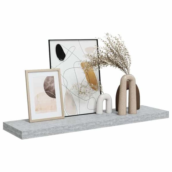 Maison Exclusive - Kelluva seinähylly Harmaa betoni 90x23,5x3,8 cm MDF