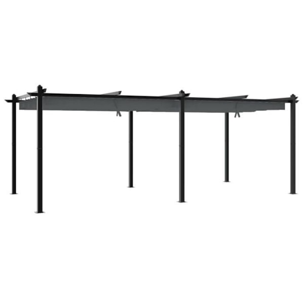 Tonnelle - Antracit - 3x6 m - Aluminium - Sammenklappeligt tag - Selvstående Antracit