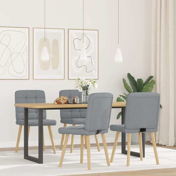 Maison Exclusive - Spisestole sæt af 4 lys grå stof Ljusgrått