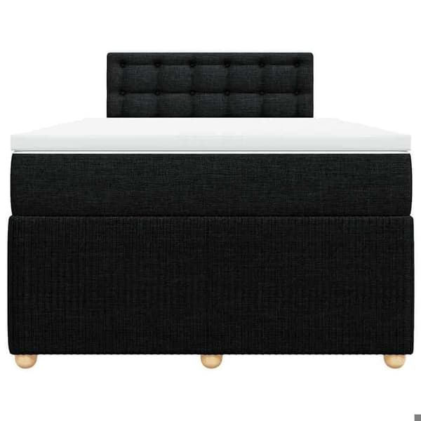 Maison Exclusive - Seng med lameller og madras Sort 120x200 cm Stof